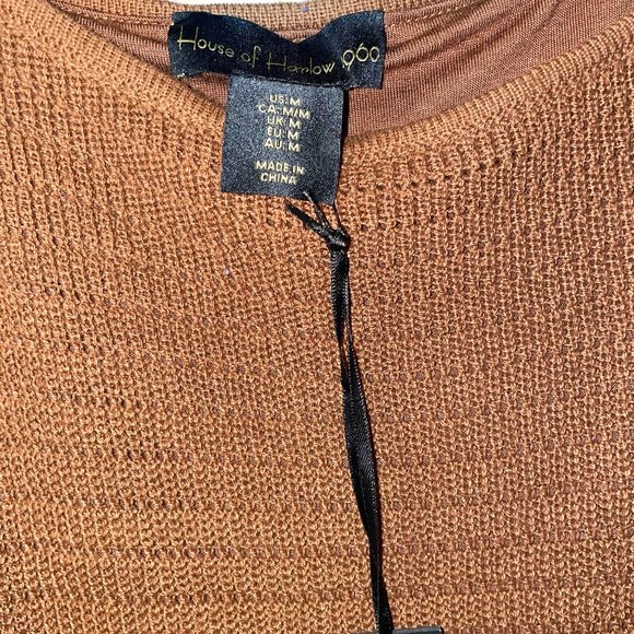 NWT Revolve House of Harlow 1960 Midi Knit Brown Sweater Dress w/ Ruffles -  M - Picture 5 of 7